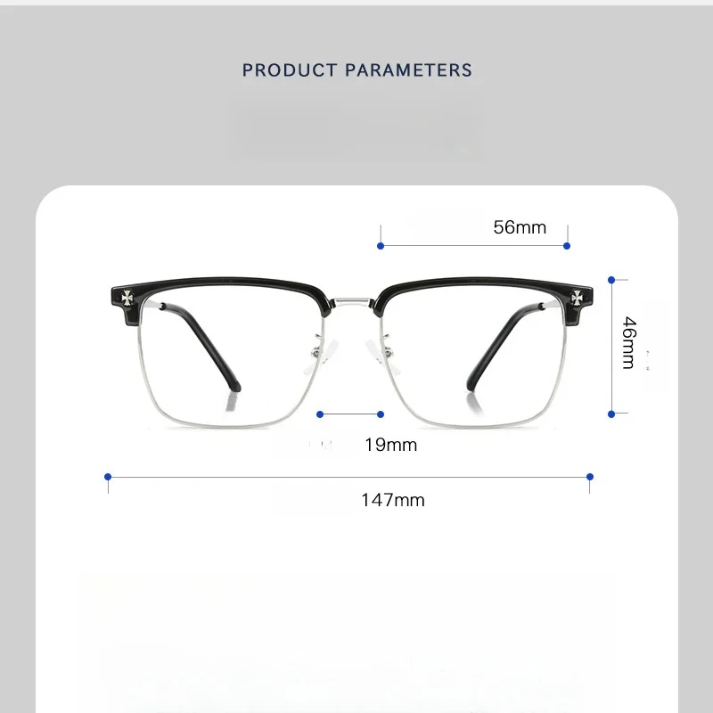 MOMOJA New Business Alloy Men\'s Eyeglass Frame Fashionable and Elegant Square Eyebrow Optical Prescription Glasses Frame 9367