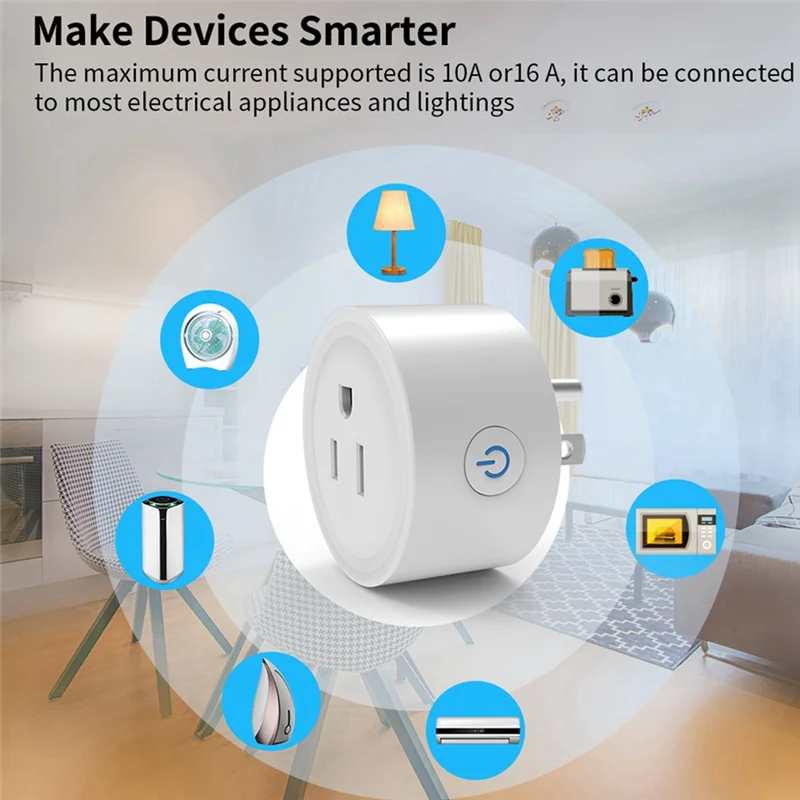 ABKN-Zigbee Smart Voice Control 16A With Power Monitoring And Timing Function For Alexa Google US Plug