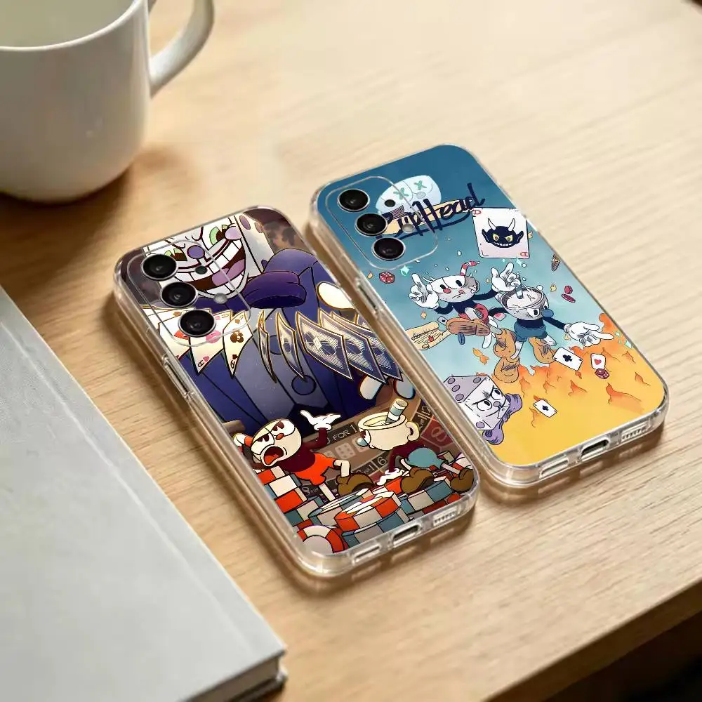 Game P-Popular C-Cuphead  Transparent Phone Case For Samsung S25 S24 S23 S22 S21 S20 Ultra Plus FE Note10 Note9