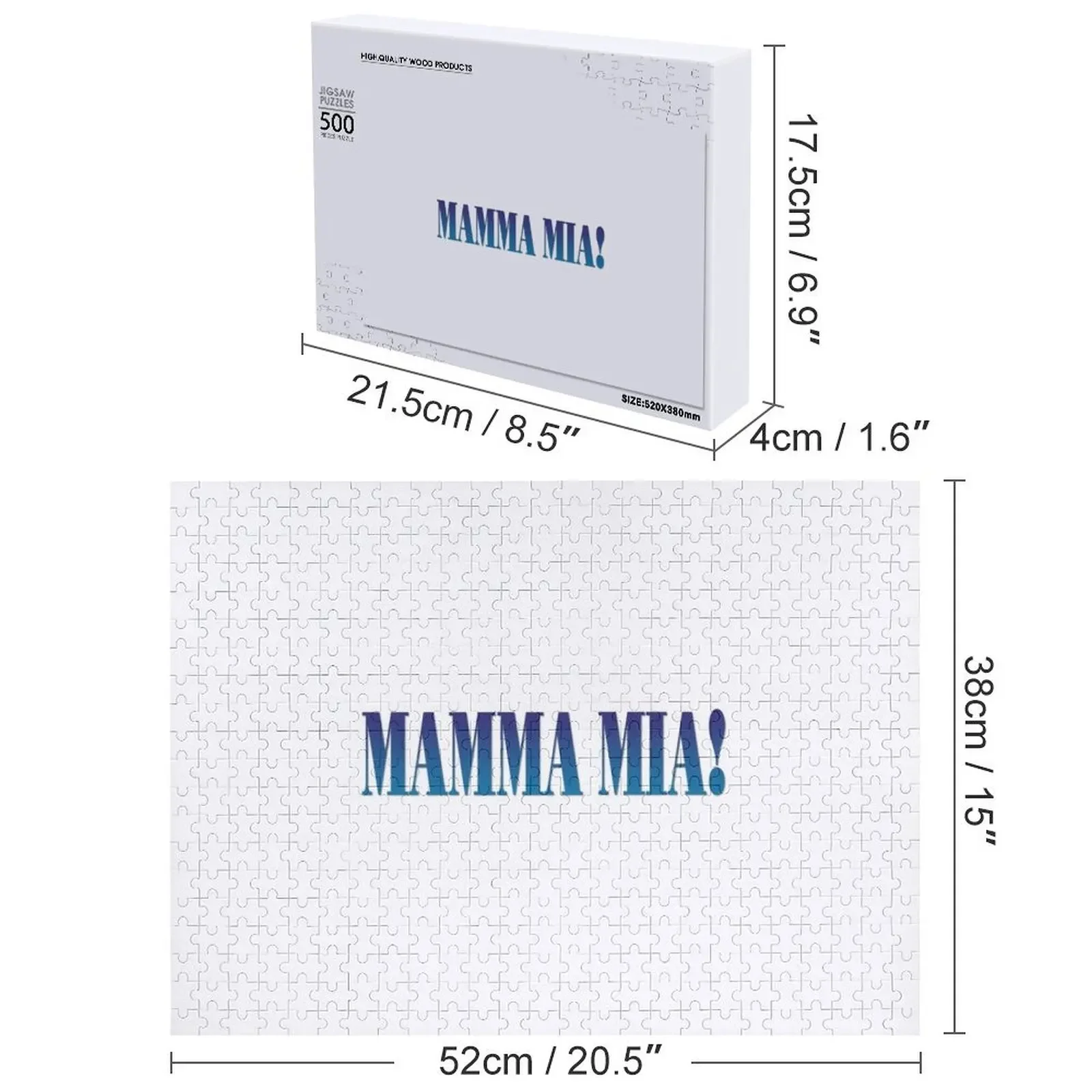 Mamma Mia Puzzle personnalisé pour enfants Puzzle en bois adulte