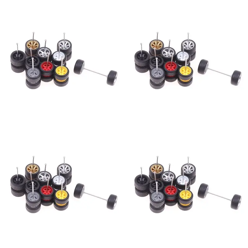 WOWFU-40 Sets 1/64 Offroad Wheels/ Rubber Tires 18.3Mm Removable Tire For Wheel 1:64 RC Truck Model Off-Road SUV Random Color