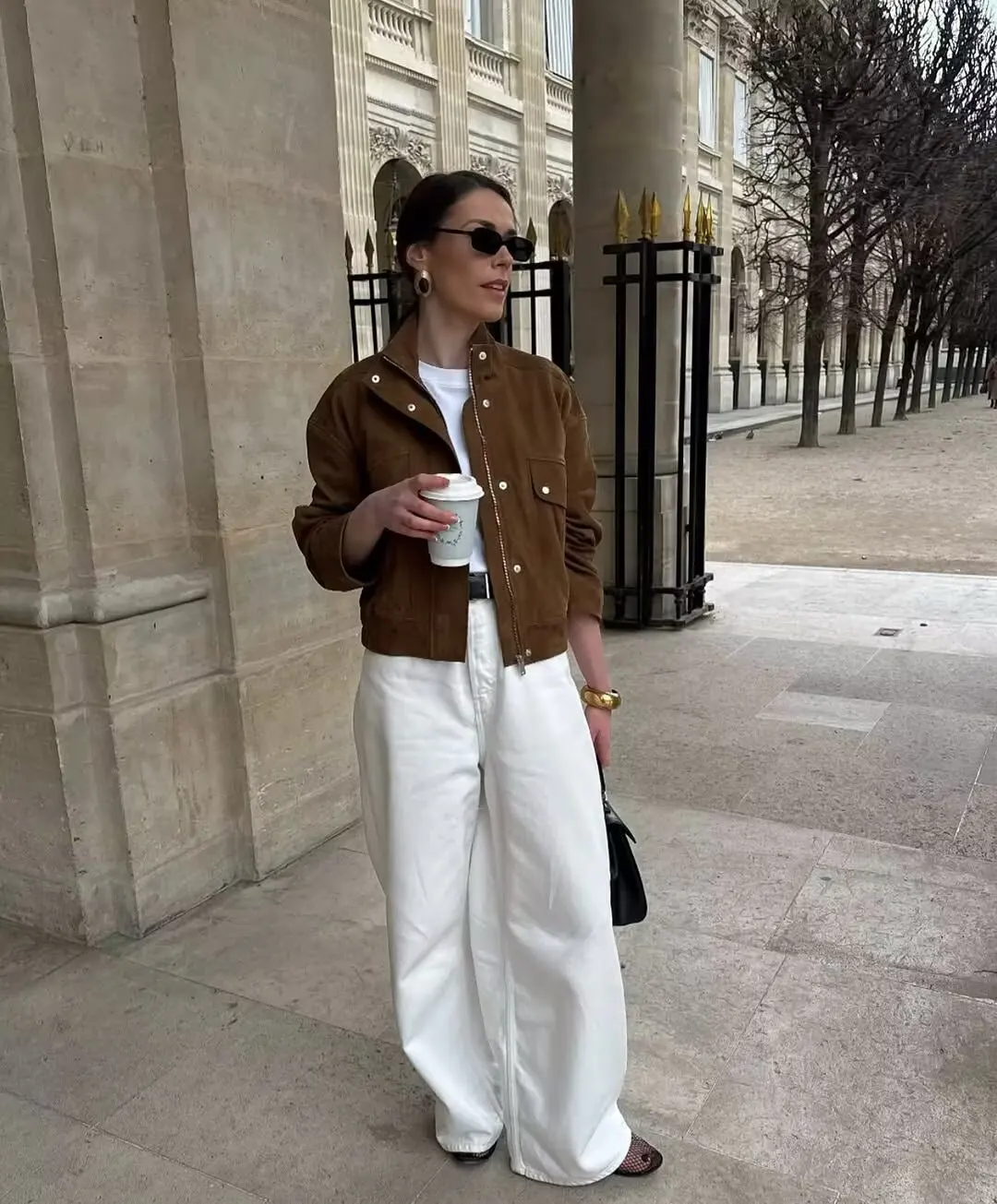 

European and American style 2025 autumn new fashion versatile suede effect jacket tops