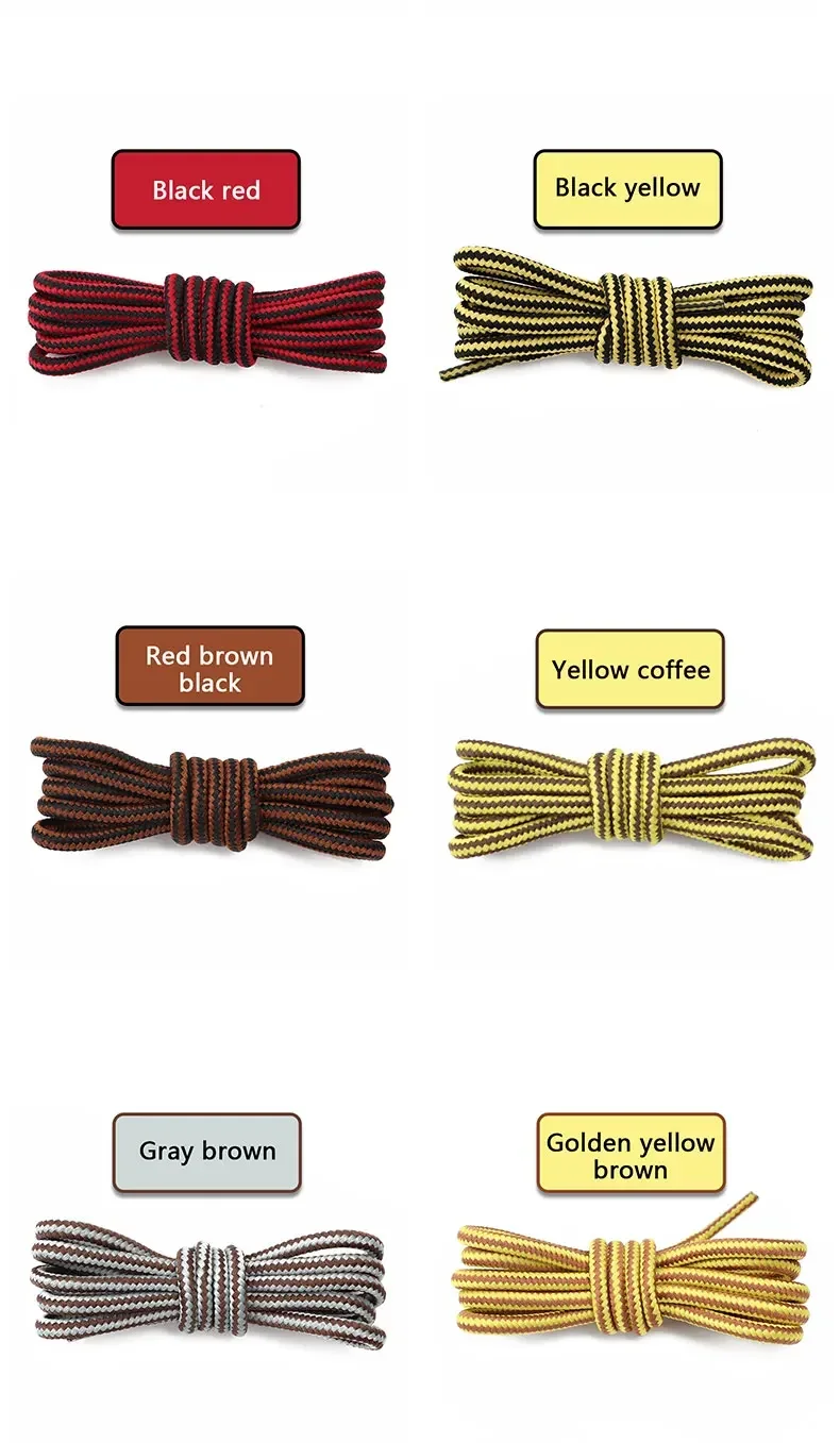 Runde Baumwoll-Schnürsenkel, gestreift, zweifarbig, Schnürsenkel, Outdoor-Stiefel und Turnschuhe, Schnürsenkel, 18 Farben, 70 cm, 90 cm, 120 cm, 150 cm, 1 Paar – Detail 8