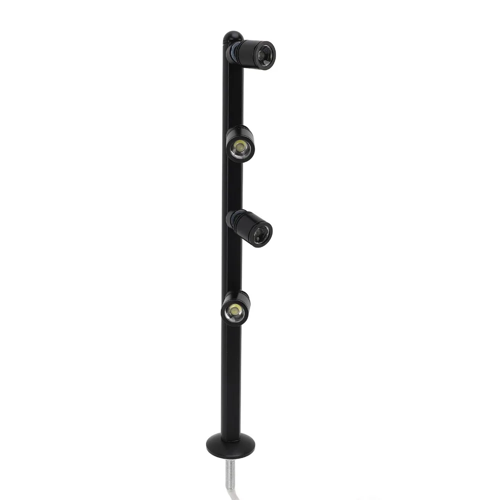 Energy-Saving 4 Head LED Spotlight 4W AC 85-265V Display Light Black Aluminum Alloy Spotlight Jewelry Showcase