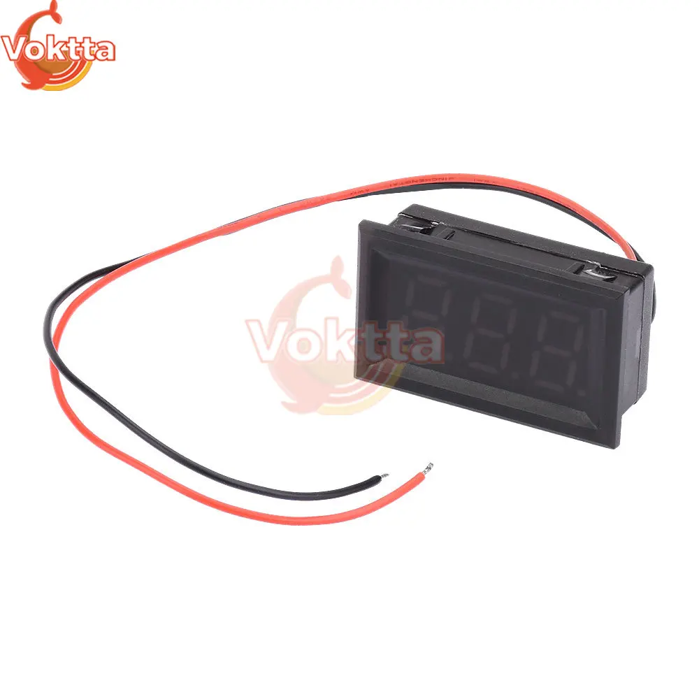 Voltímetro digital led dc 4.5v-30v, 0.56 unidades, à prova d'água, testador de tensão para carros, motocicleta, painel de medidor de exibição led