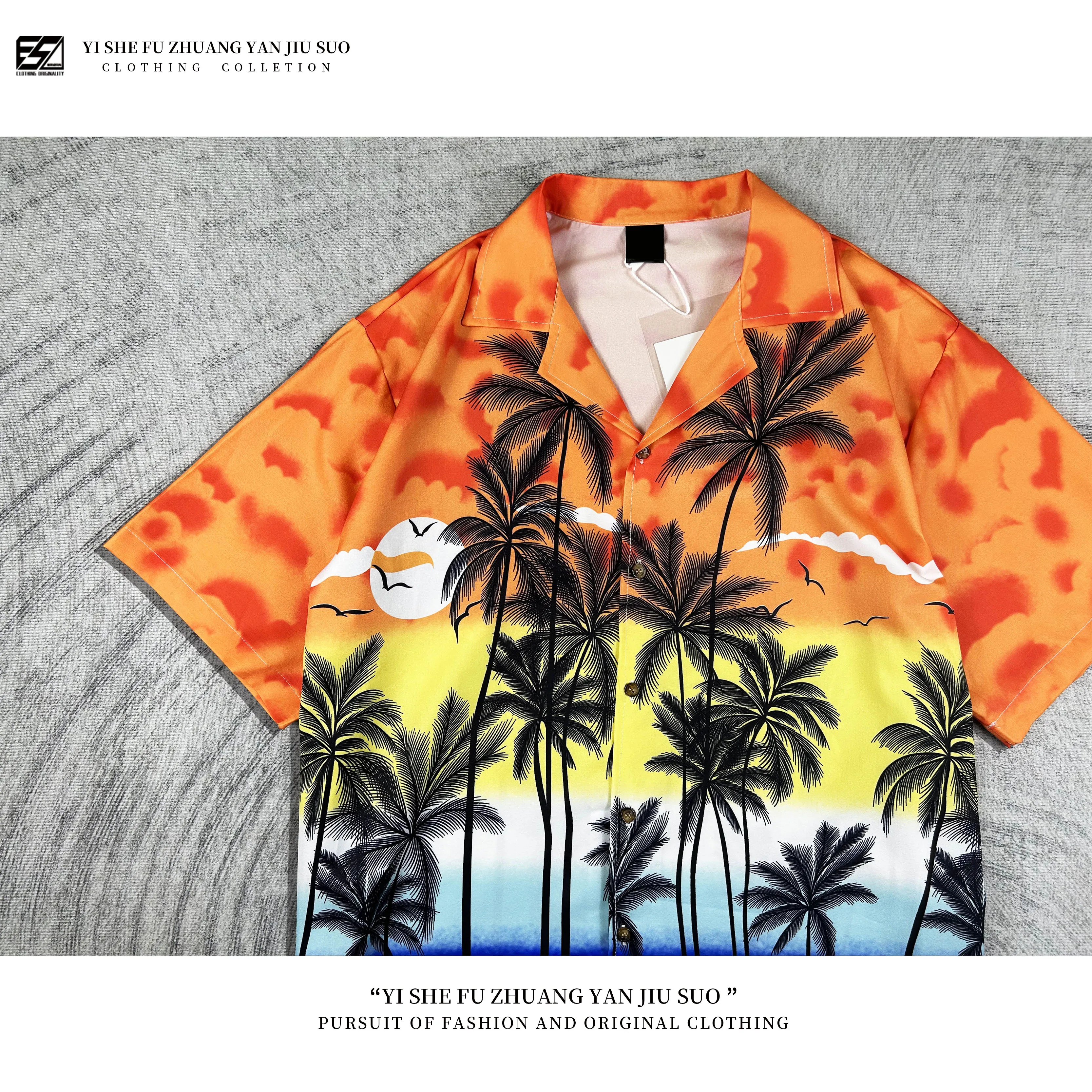 New Thai drama My School President Gemini Fourth G4 GeminiFourth Costume casual loose short-sleeved t-shirt Beach flower shirt