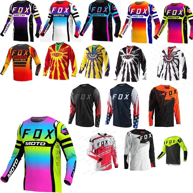 

2023 Men's Downhill Jerseys Hpit Fox Mountain Bike MTB Shirts Offroad DH Motorcycle Jersey Motocross Sportwear Clothing Bike