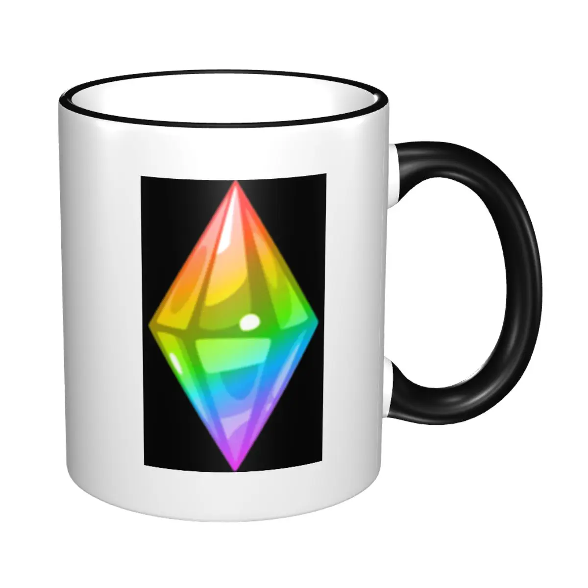 

Забавная керамическая кружка Rainbow Plumbob: чашка для кофе, чая, молока, подарок для женщин и мужчин