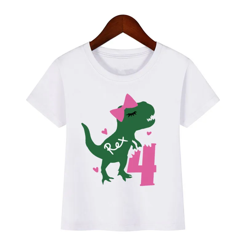 Dinosaur Birthday 1-9 Shirt T-Shirt Wild Tee Girls Party Outfit T Shirt Dinosaur Theme Clothes Kids Gifts Fashion Tops Tshirt