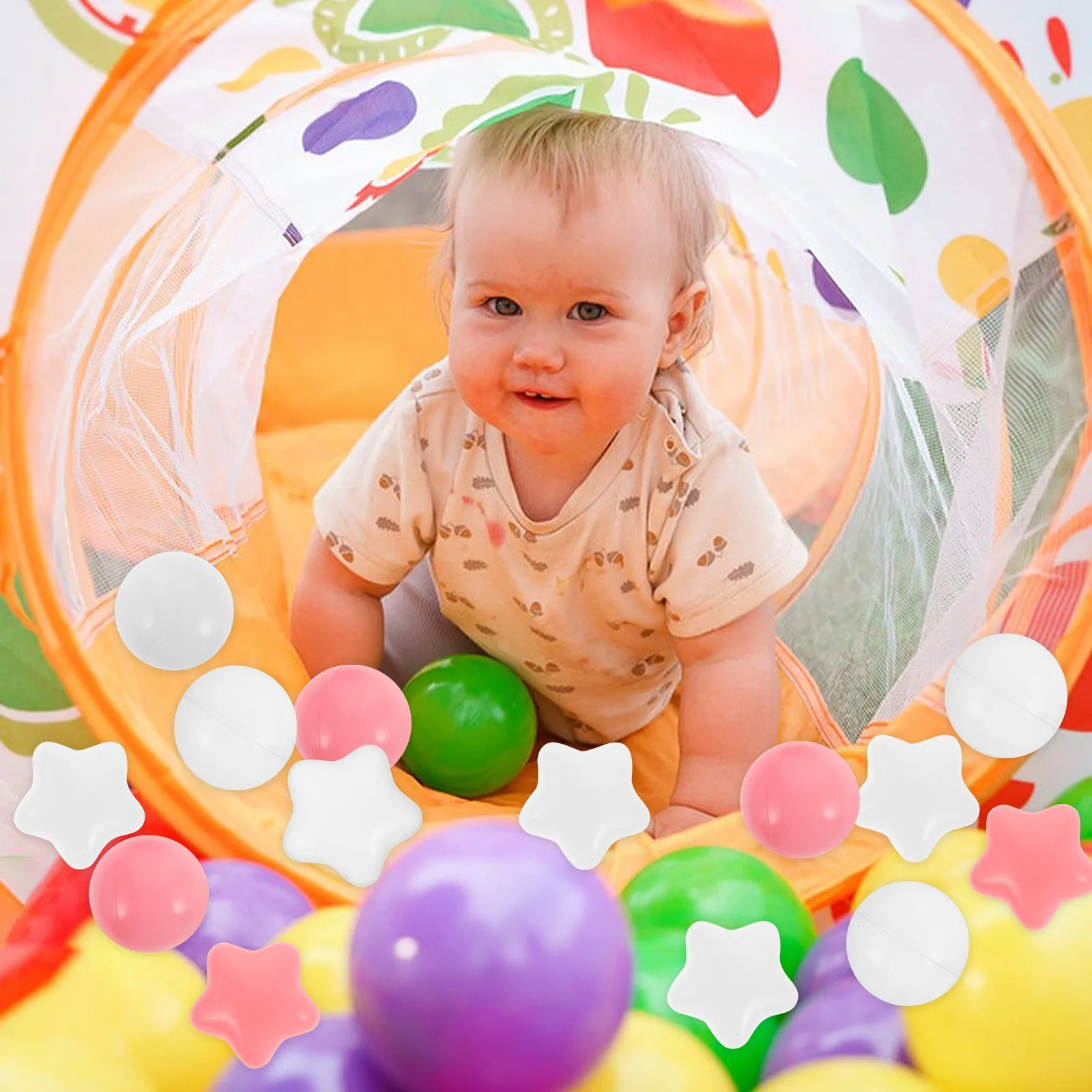 

100Pcs Star-Shaped Ocean Balls for Baby Ball Pits Playpen Pool Party Decor Sensory Play Tactile Stimulation Toddler Learning