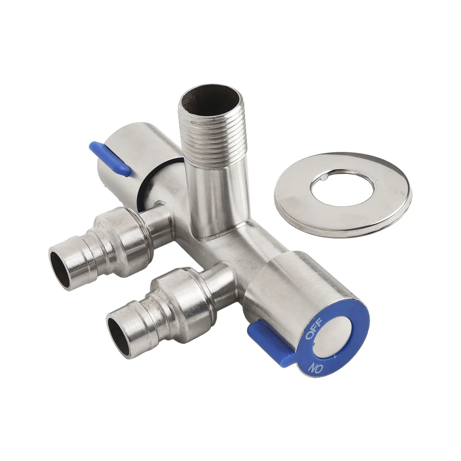 

Double Handle Stainless Steel Toilet Angle Valve 1 In 2 Out Dual Use Rust Resistant Water Valve Easy Installation Silver