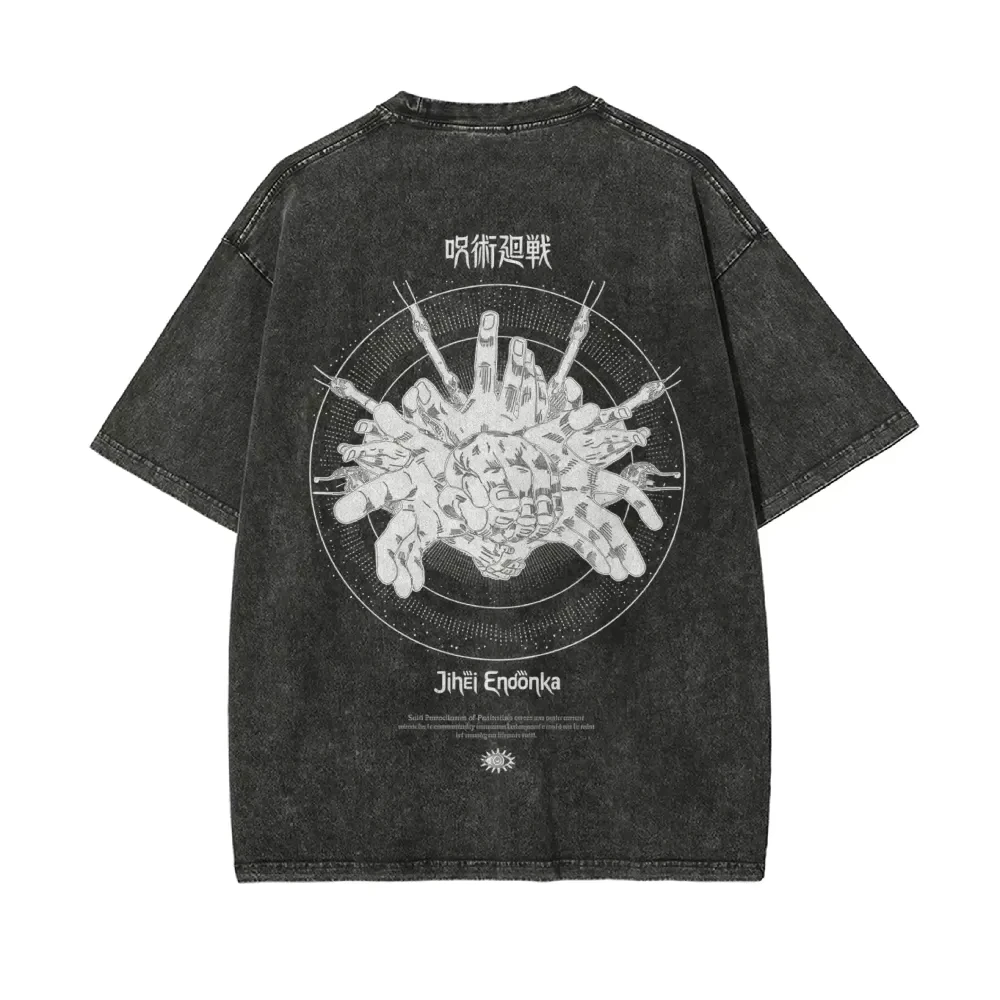 2026 Jujutsu Kaisen Mahito Bedrucktes T-Shirt für Herren und Damen, gewaschenes T-Shirt, hochwertiges Vintage-Baumwoll-T-Shirt, Harajuku-Oberteile