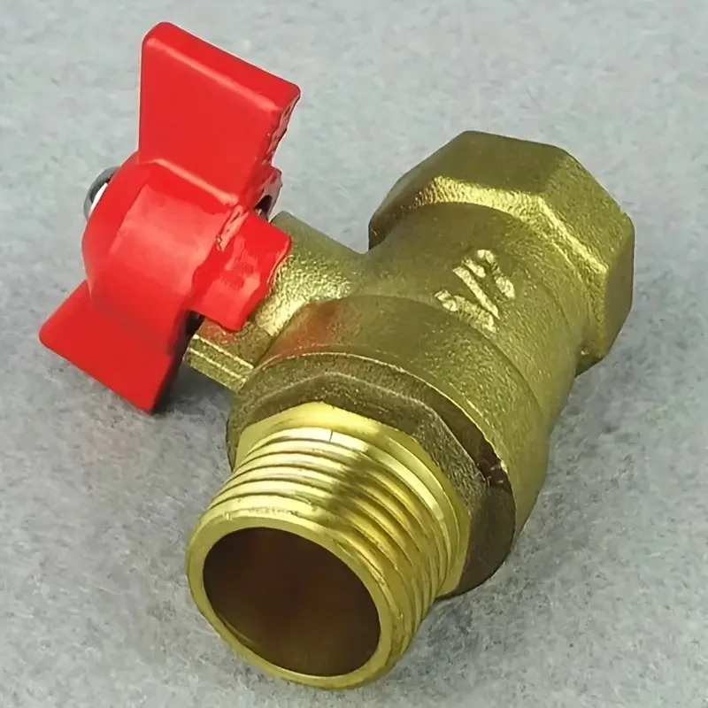 صمام فراشة نحاسي مع اتصال ملولب DN15 مبادل حراري للمياه بزاوية قائمة للمطبخ والحمام صمام كروي 4 اتجاهات