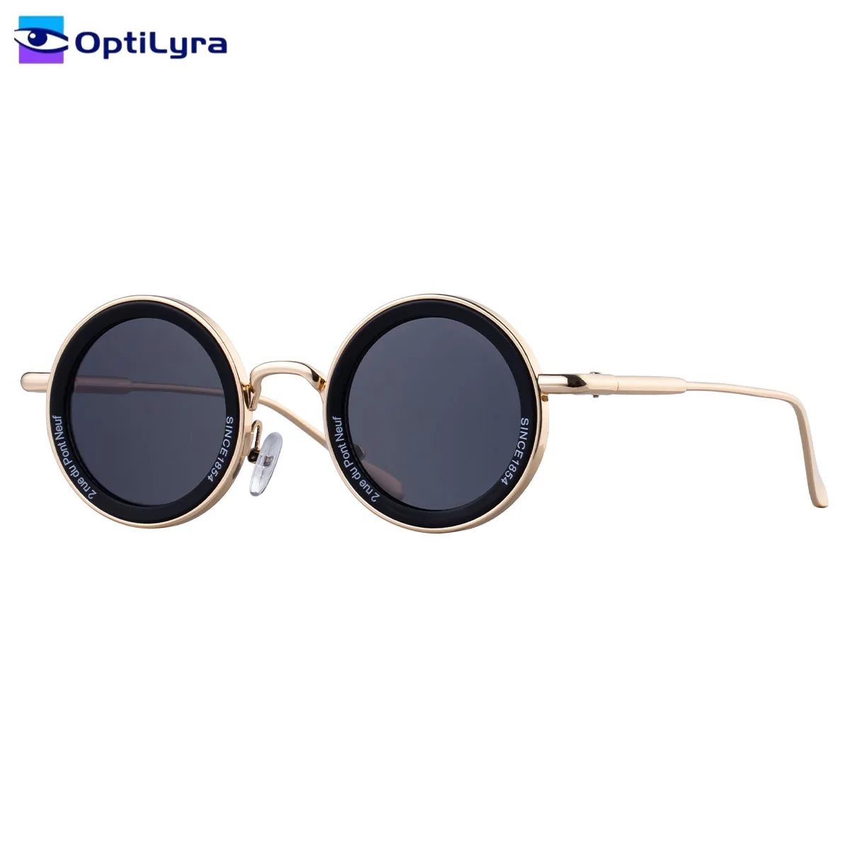 

OptiLyra Brand Round Steampunk Sunglasses Unisex Vintage Designer Style Classic Driving Glasses Outdoor Goggles UV400 Protection
