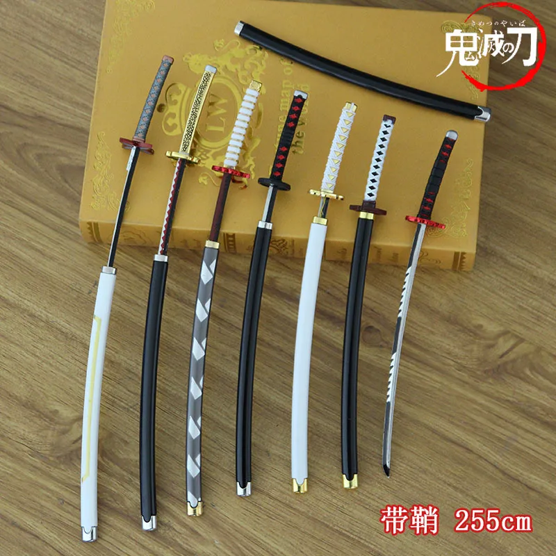 25cm Samurai Sword Japanese Ghost Knives Decoration Crafts Kids Toy Birthday Gift Cosplay Prop Zinc Alloy Katana Cosplay Pendant