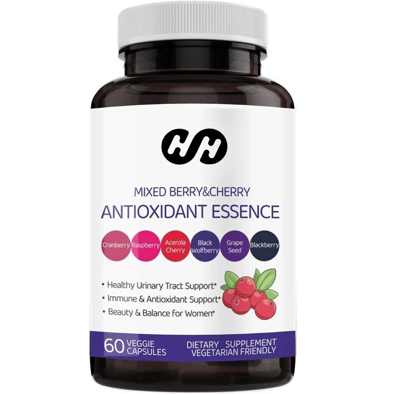Antioxidant Supplements - Skin, Healthy Aging, Immune Support， Cranberry, Grape Seed and Berry Blend, Vegetarian Capsules