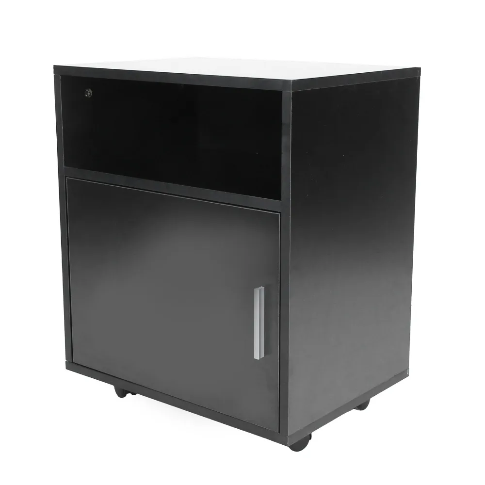 Files Cabinet with Casters MDF Wooden Mobile Printer Stand Table for Study Room Office