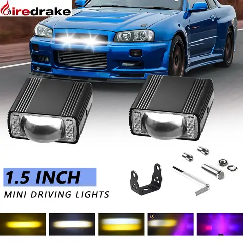 Projecteur de calandre de voiture LED, projecteur d'objectif DRL 120W 12000LM, projecteur auxiliaire de moto Super lumineux 6000K/4500K/3000K 12V