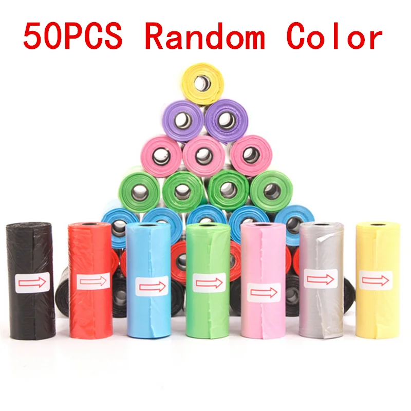 1/5/10/20/50 Rollen Zufällige Farbe Poop Bags Biologisch abbaubare Heimtierbedarf Hund Abfall Refuse Reinigung Welpe Katze Pooper Scooper Bag