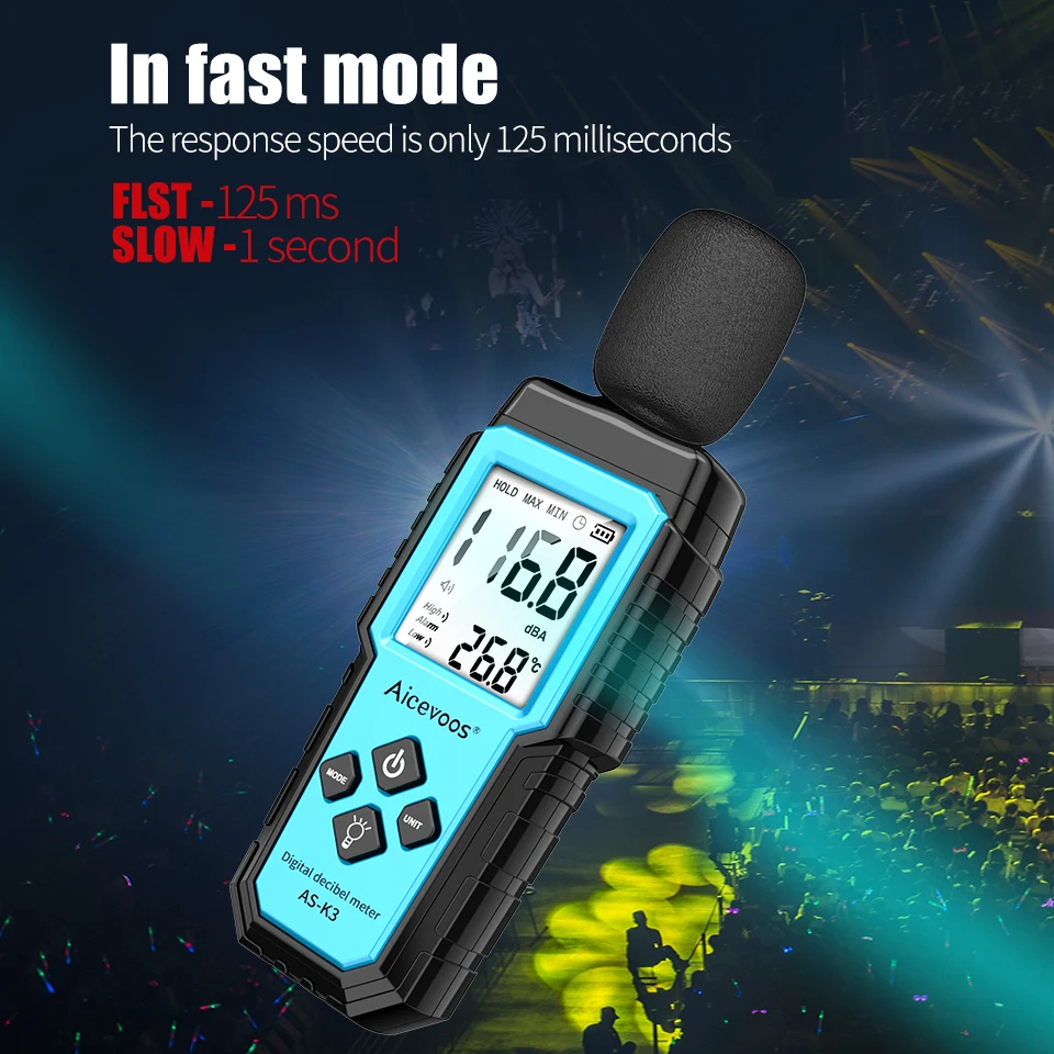 Aicevoos Digital Sound Meter Decibelimeter 30~130dB Measure Decibels Sound Level Noise Decibelios Decibel Monitor