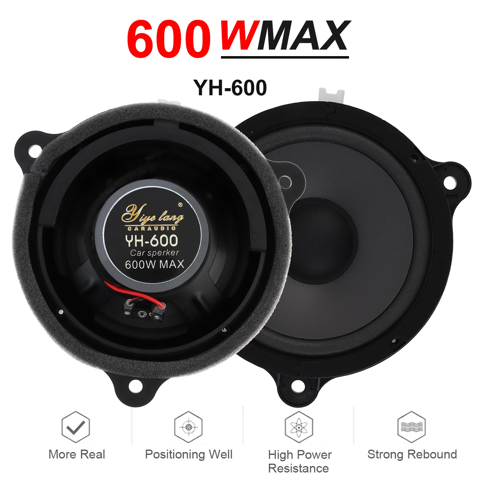 2pcs 6.5 Inch 600W 2-Way Car Speaker Auto Music Stereo Full Range Frequency Hifi Speakers Fit for Nissan