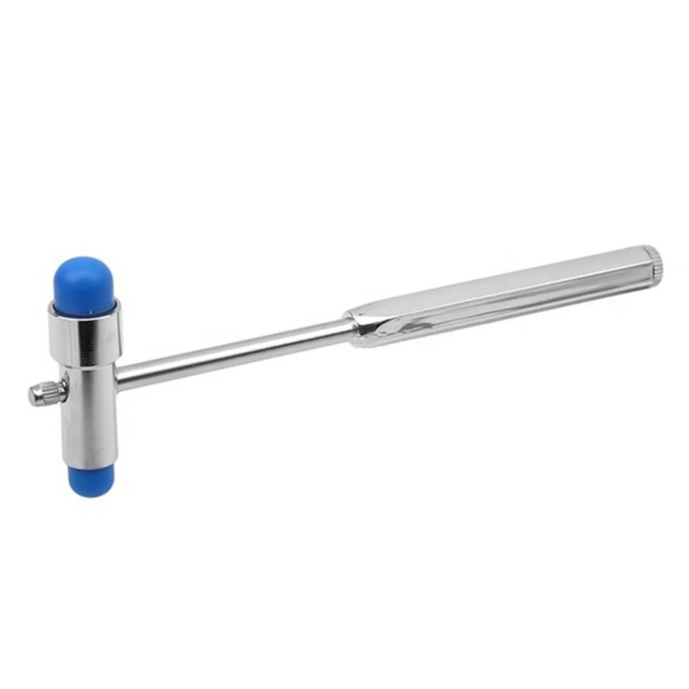 Multifunction Double-headed Plexor T-Shaped Reflex Hammer Diagnosis and Testing Hammers with Needle and Brush (Blue)