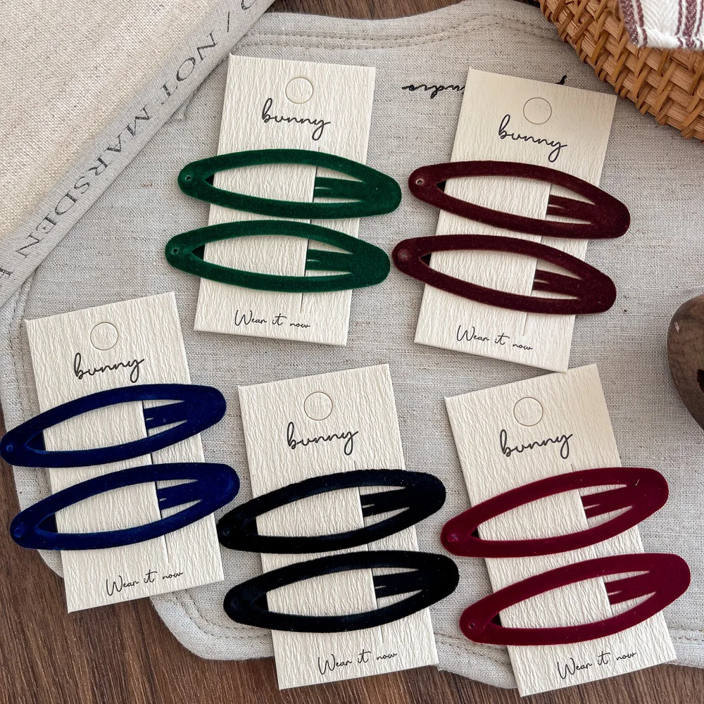 

2 шт., новая бархатная овальная заколка Bb, детские заколки со сломанной челкой, головные уборы для девочек, детские аксессуары для волос