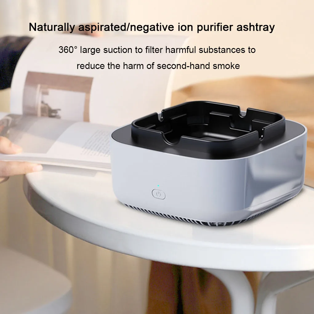 Smokeless Ashtray Rechargeable Antiflaming Air Freshener Ash Tray