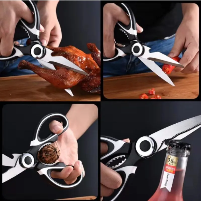 Sharp Shears with Cover Scissors Kitchen Gadgets Utility Heavy Duty Stainless Steel Scissors for Chicken Poultry Fish Meat