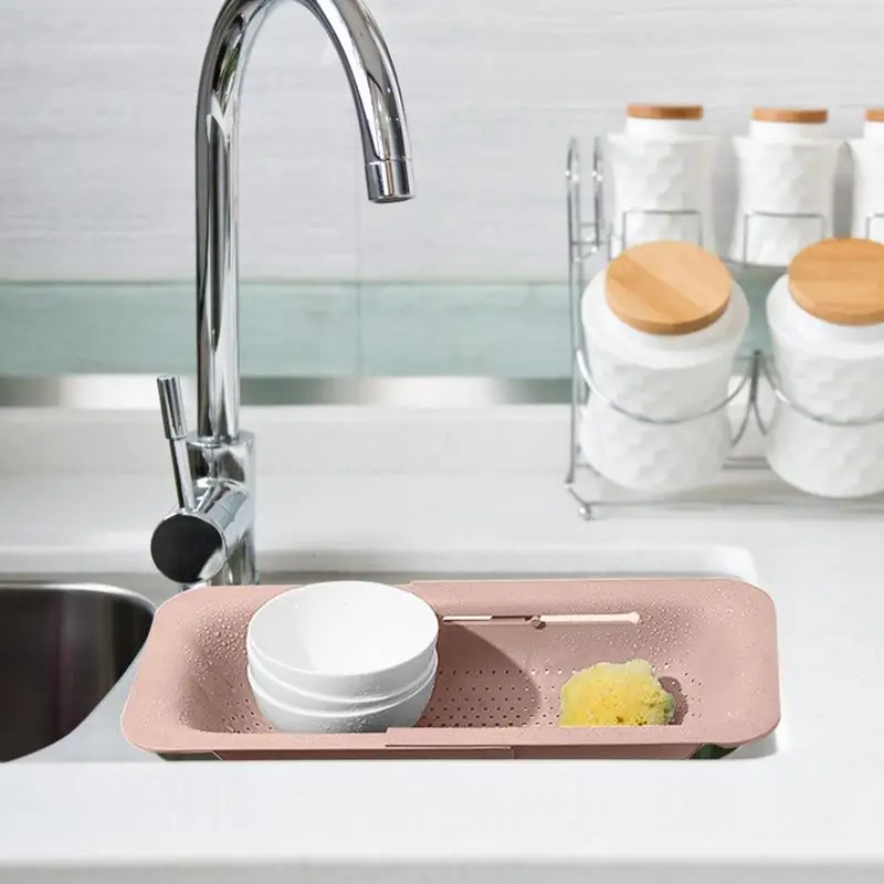 Kitchen Expandable Colander Retractable Sink Drain Basket Over The Sink Dish Sink Filter Water Basket Fruit Vegetable Basket