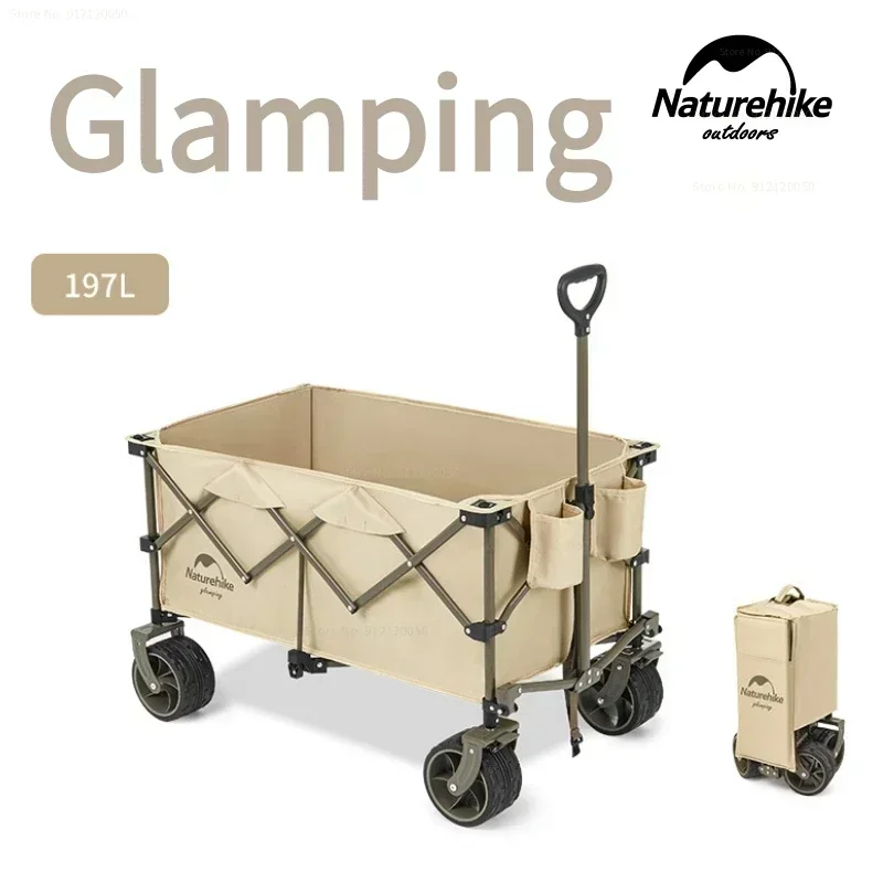 

Naturehike Folding Cart Hand Camping Trolley Wagon Push Cart Dolly Shopping Ultralight Large Capacity Wagon Steel 150kg Picnic