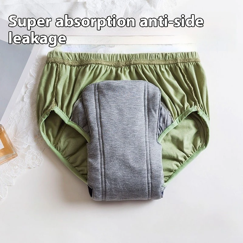 Reusable Adult Incontinence Underwear Leak-Proof Washable Waterproof Briefs for Elderly Seniors Anti-Leakage Absorbent Panties