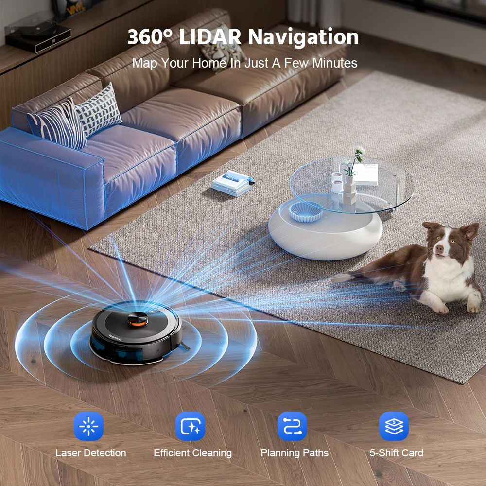 Robot aspirador láser Smart Home LDS, fregona automática, máquina de limpieza