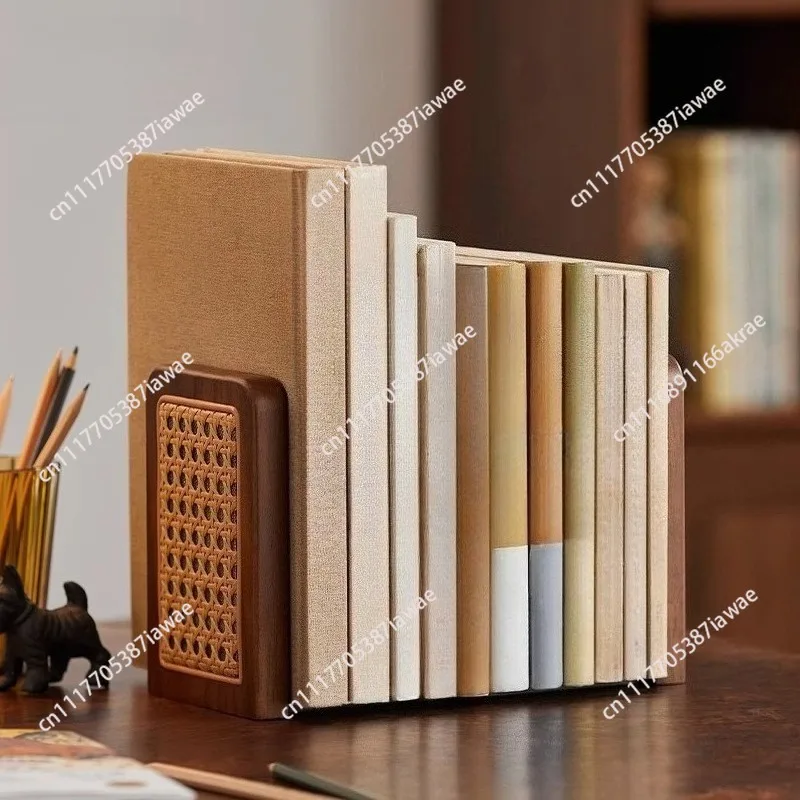 Chinese creative fixed book stand shelf student classroom bookshelf household book holder rattan high value table