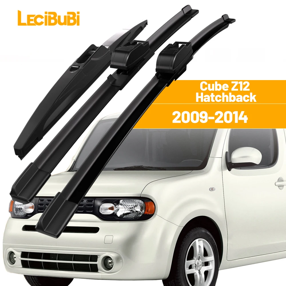 For Nissan Cube Z12 Hatchback 2009-2014 1set Front & Rear Windshield Wiper Blades Windscreen Wipers 2010 2011 2012 Accessories