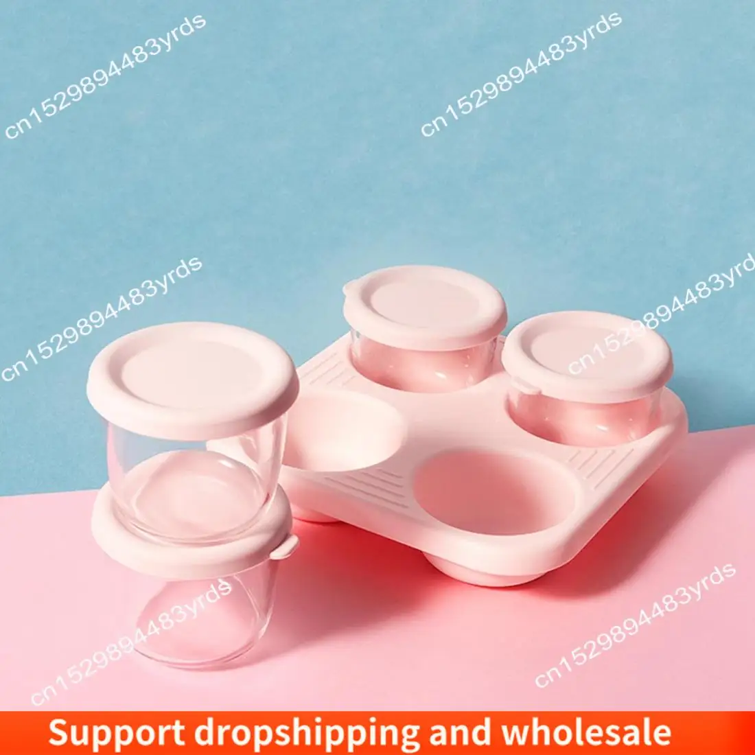 AA86 4Pcs 2Oz Baby Infant Glass Breast Milk Freezer Microwave Complementary Food Storage Containers Fruit Snack Box Kids