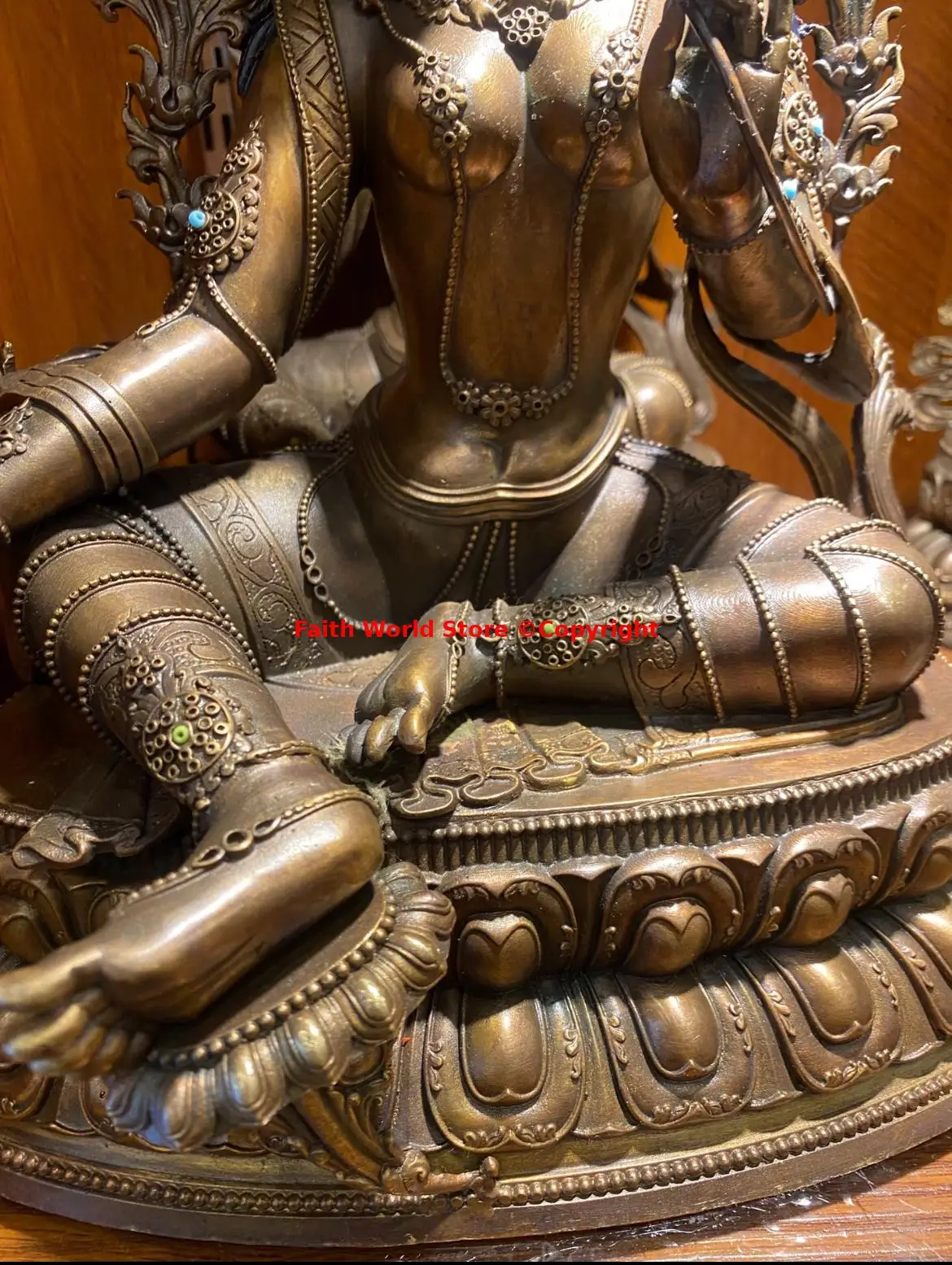 Professional Buddha statue all powerful Green Tara Bodhisattva temple Rare Tibet Nepal Buddhism Buddhist Protector large