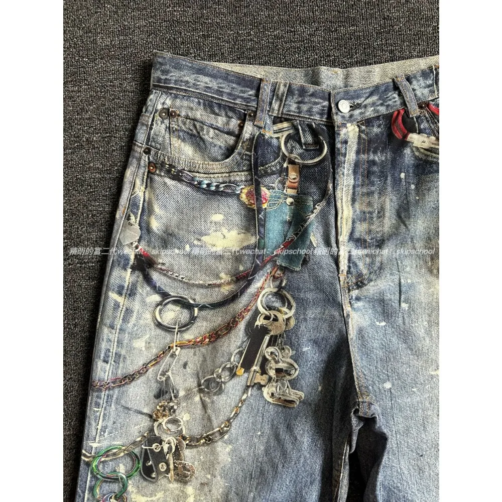 NIGO-Short en jean décontracté pour homme, High Street américain, impression 3D, surintendant, JOSeven, tendance de la mode propre, Hip Hop, # NGTOP11659