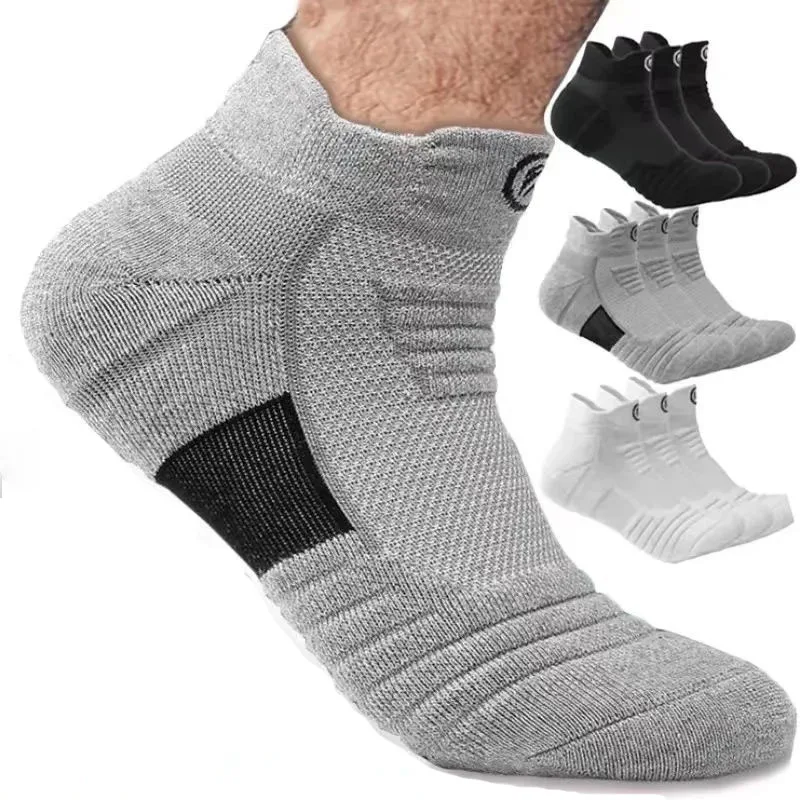 3Pairs/Lot Men\'s Sports Socks Professional Compression Breathable Comfort Socks Outdoor Basketball Bike Ankle Socks for Men