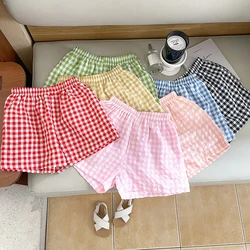 MILANCEL Korean Style Summer Girls' Shorts Kids Unisex Anti-mosquito Pants Casual Loose Boys' Plaid Shorts 2-7Y