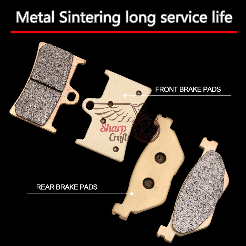 Front Rear Brake Pads For Yamaha TDM 900 FJR 1300 XT 1200 Z/ZE Super Tenere Raid Edition ABS XV 1700 PCR XV 1900 A Midnight Star