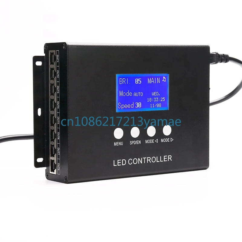 8CH output over 10,000 dots support led pixel light time tunnel controller with voice and music control function