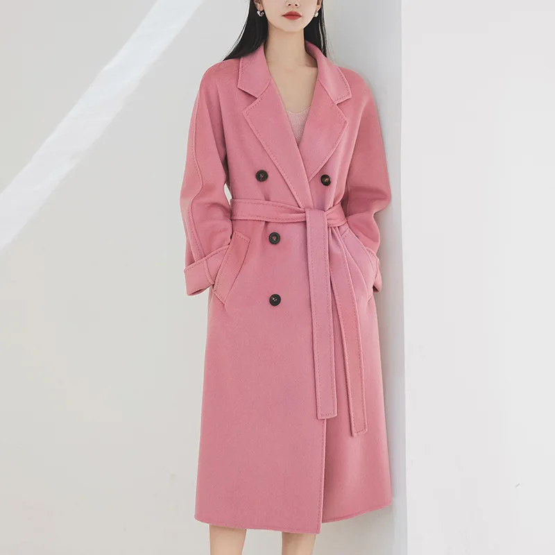 

2023 [Highest Quality] Winter 100% Cashmere Coat Woman Autumn Loose Camel Long Coat Female Straight Tube Casual Temperament Comm