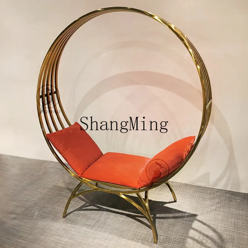 

CL Furniture Stainless Steel Sprinkle Shop Household Wedding Single Sofa Chair Sleeping Leisure Chair Swing Chair