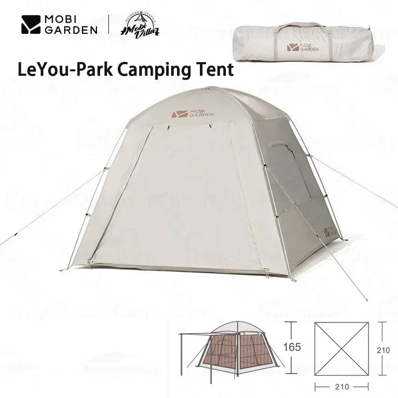 Mobi Garden Outdoor Camping Tent 3~4 People Large Space Waterproof Anti-mosquito 2 Door Children Park Picnic Double Layers Tent