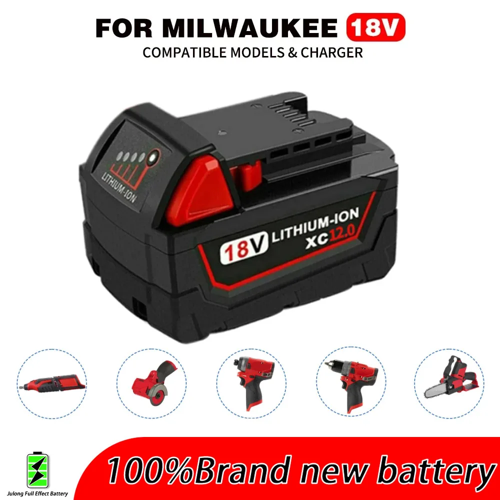 

18V 9.0 Ah For Milwaukee M18 Detachable Battery M18B6 XC Li-Ion 48-11-1860 48-11-1852 Or Charger 48-11-1850 48-11-1840