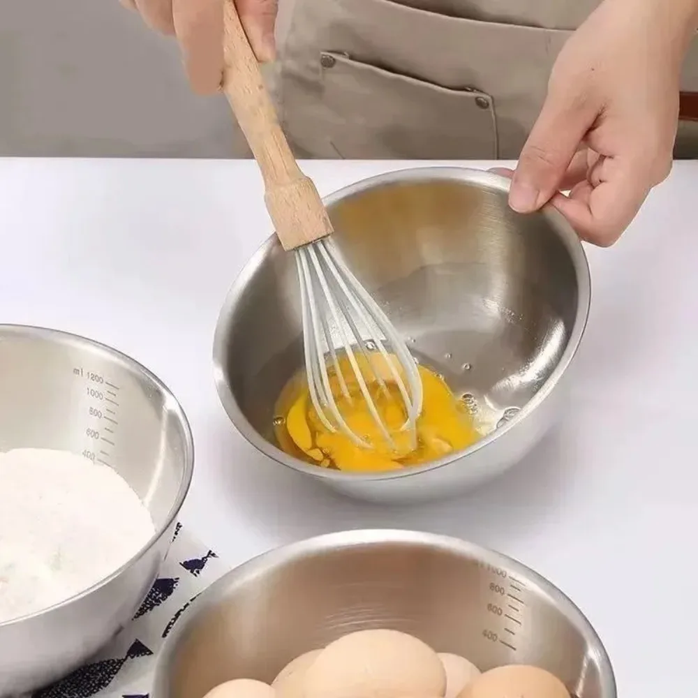 Stainless Steel Mixing Bowl Set , with Measurement Markings, for Cooking, Baking & Food Storage 2