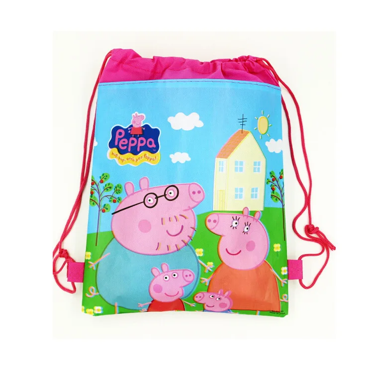 Kawaii Peppa Pig Anime Character Storage Bag Shopping Bag Toy George Mobile Doll Children Pink Storage Toy Gift