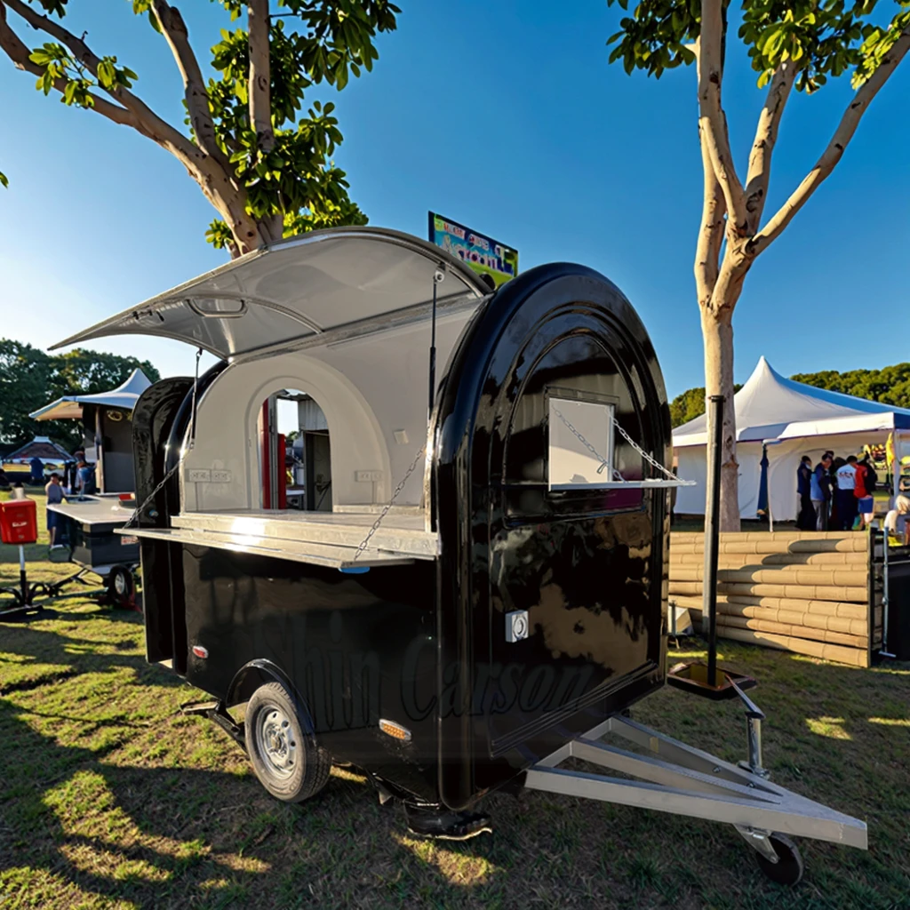Easy Tow Food Trailer Concession Trailer Food Truck with Stabilizer Jacks for Taco and Quesadilla Food Service