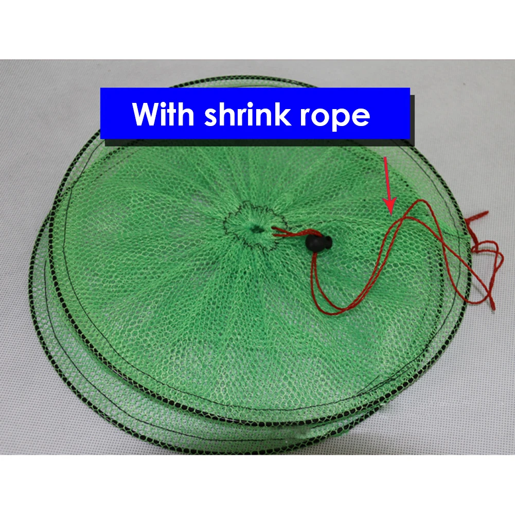 شبكة صيد من النايلون مطوية شبكة صيد الأسماك المحمولة جراد البحر الروبيان الماسك خزان فخ أقفاص شبكة #2